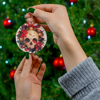 Ceramic Ornament Christmas Skull