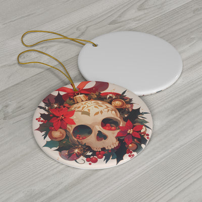 Ceramic Ornament Christmas Skull