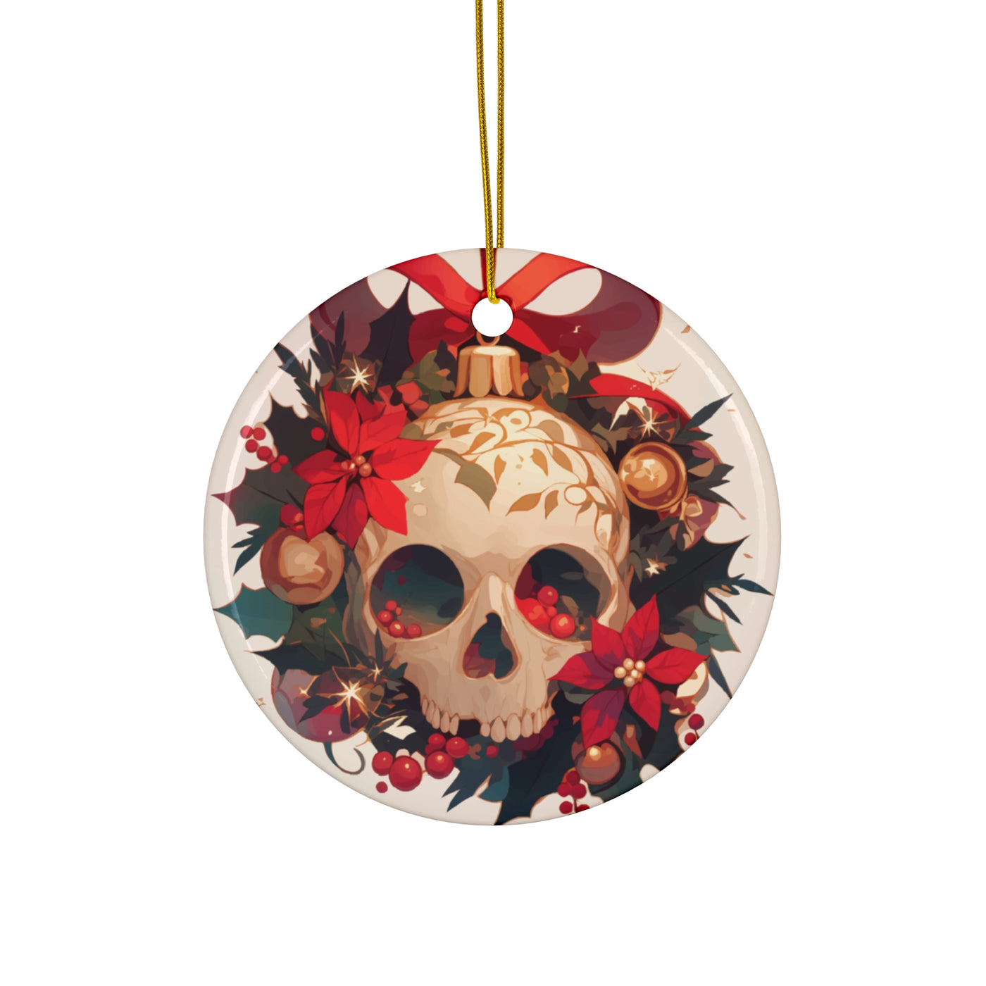 Ceramic Ornament Christmas Skull