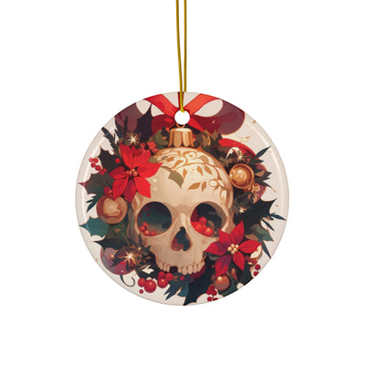 Ceramic Ornament Christmas Skull