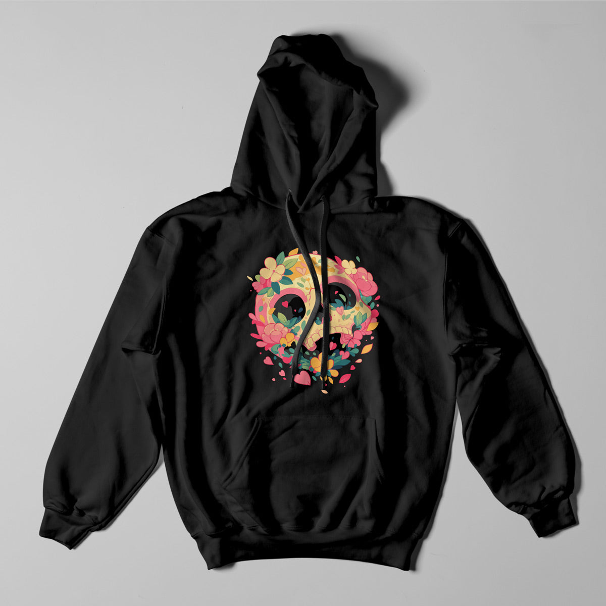 Atlas & Scout - Skull & Flowers Heavyweight Pullover Hoodie