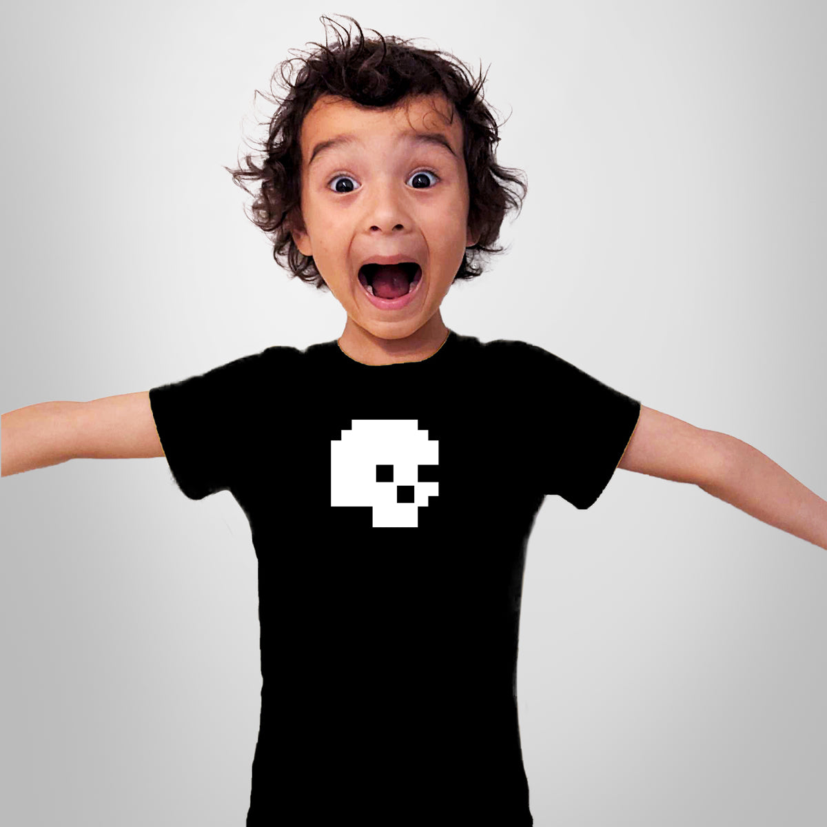 A&S - Pixel Skull Youth Jersey Tee