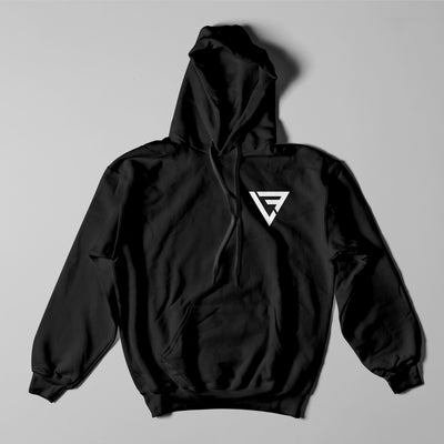 LinezFadeD - Black and White Logo heavyweight pullover hoodie