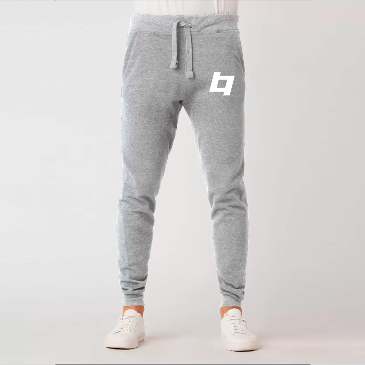 Legend - White Embroidered Logo Joggers